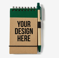 Carnet de notes écologique personnalisé avec stylos à bille, ensemble cadeau promotionnel, vente en gros