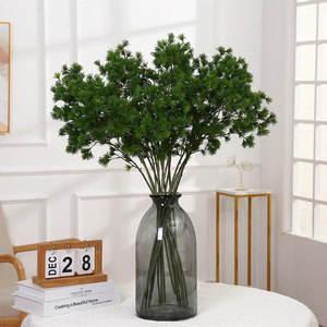 กิ่งสนประดิษฐ์สีเขียว ต้นไม้ประดับตู้ปลา สาหร่ายสีเขียว ต้นไม้ปลอมสำหรับตกแต่งคริสต์มาส DIY ตกแต่งผนัง ประตูหน้าบ้าน - Product Image 1