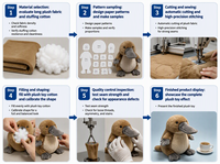 Peluche personnalisée en forme d'oiseau à bec de canard, jouet en coton PP, fausse fourrure de lapin, peluche longue ou courte, poupée douce, OEM ODM