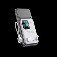 Batterie externe magnétique sans fil 5000 mAh 10000 mAh, charge rapide 22,5 W, station d'alimentation avec écran TFT IA