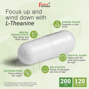 L-Teanina de Alta Calidad 200 mg, Suplemento Dietético, 120 Cápsulas, Apoya la Salud del Sistema Nervioso, Extractos de Plantas de L-Teanina - Product Image 4