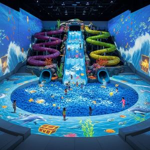 Attrezzatura per Parco Giochi a Tema Castello per Bambini con Piscina di Palline, Scivolo e Area Giochi per Centro Ricreativo Indoor - Product Image 5