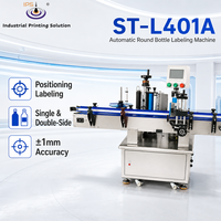 Machine d'étiquetage automatique de bouteilles rondes IPS ST-L401A, positionnement pour applications d'étiquetage simple et double face, applicateur rotatif