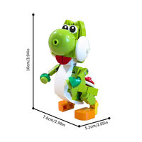 Funbuild MOC-255407 Ensemble de blocs de construction de dinosaures verts stylisés en dessin animé, kit de construction de créatures, jouet cadeau pour enfants