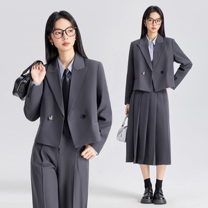 Women's Suit Set Two-Piece Formal Workwear Anti-Wrinkle Polyester Spandex Blend Midi Skirt Office Commuting Style - Product Image 1