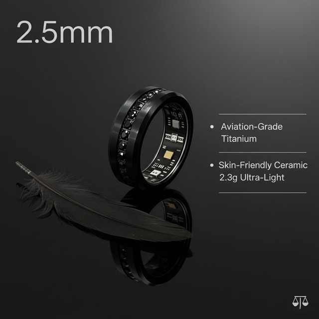Karry Titanium Steel Smart Ring Health Monitor Sport Recorder Android IOS App Control 5 ATM Waterproof 5-7 Days Battery Life BT