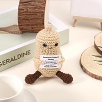 Jouets en tricot en forme d'arachide positifs et amusants, en laine, en crochet, en peluche émotionnelle, cadeaux de soutien positif et décoration d'encouragement