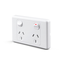 SAA-Zulassung 10A Double Powerpoint Switched Socket Horizontaler Typ Doppel polige australische Standard-Wand steckdose