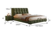Tempat Tidur Penyimpanan Modern Sage Green Puff - Desain Mewah Ramah Lingkungan Berlapis Kain Cloud - Rangka Tempat Tidur Queen dengan Penyimpanan - Langsung dari Pabrik