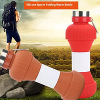 Bouteille d'eau de sport sans BPA en gros, bouteille en silicone personnalisée mignonne avec motifs multisports pour cadeaux promotionnels