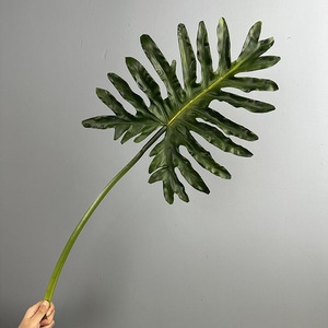Hoja Artificial de Filodendro de PU de 90cm x 69cm, Hoja Falsa de <span class=keywords><strong>Xanadu</strong></span>, Tallo de Vegetación Tropical para Florero de Piso, Decoración de <span class=keywords><strong>Hotel</strong></span> y Bodas - Product Image 4