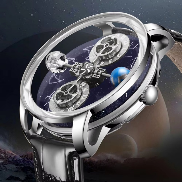 PINDU Watches New Mechanical Celestial Body Starry Twelve Constellations Sapphire Crystal Stainless Steel Case 3BAR Water