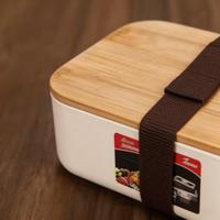 BPA-vrije PP Bento Box met bamboe deksel, lekvrij, bewaarbak voor vershoudend bewaren, geschikt voor magnetron en vaatwasser, draagbaar voor lunch