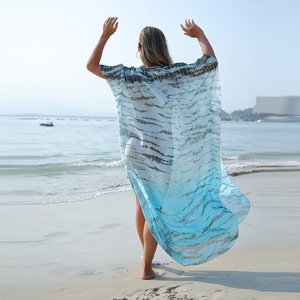 <span class=keywords><strong>Maillot</strong></span> <span class=keywords><strong>de</strong></span> <span class=keywords><strong>bain</strong></span> couvrir Caftan hommes col en V dessiner chaîne manches chauve-souris Animal fleur imprimé caftan robes - Product Image 2