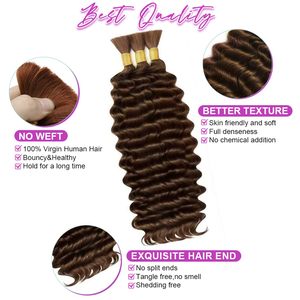 Capelli Umani 100% per Intrecciatura Boho, Onda Profonda, Senza Trama, Biondo Miele, Effetto Bagnato e Ondulato - Product Image 4