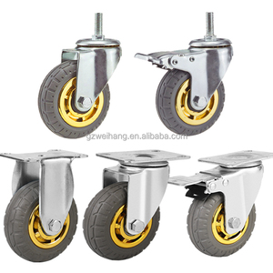 Plaque <span class=keywords><strong>de</strong></span> frein pivotante galvanisée <span class=keywords><strong>de</strong></span> 3, 4 et 5 pouces, capacité moyenne 120 kg, avec roue <span class=keywords><strong>de</strong></span> chariot à caoutchouc élastique et <span class=keywords><strong>bande</strong></span> <span class=keywords><strong>de</strong></span> <span class=keywords><strong>roulement</strong></span> antidérapante. - Product Image 2