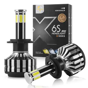 Baru 6 Sisi Lampu Depan LED 9005 9006 H1 H3 H4 H7 Mobil Bergerak Bergerak Dipimpin Bola Lampu Kepala