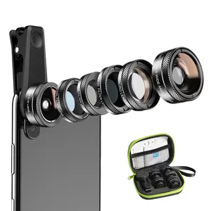 apexel lente macro kit Suppliers-Apexel kit de lentes 6 em 1, lentes com ângulo amplo, olho de peixe e macro
