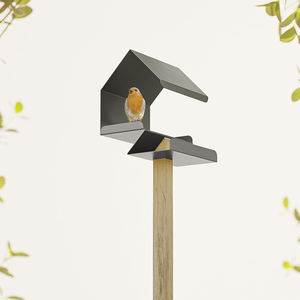 JH-Mech Taille 150X150X180 Mm Nichoir en acier dans diverses couleurs à la mode Mangeoire à oiseaux Maison avec support long - Product Image 1