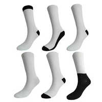 Chaussettes de compression décontractées antidérapantes blanches vierges en polyester pour sublimation, idéales pour l'automne et la personnalisation