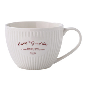 European Style <b>Ceramic</b> Mug Large Capacity Letter Print White Pink Yellow Green Coffee Tea <b>Cup</b> Gift For General Use - Product Image 4