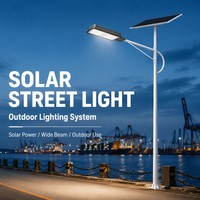 Lampe solaire de rue à LED de 200 W, éclairage solaire extérieur avec panneau monocristallin de 150 W, batterie de 120 Ah