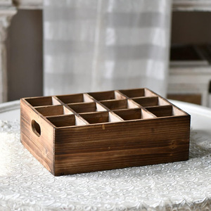 Wooden Square Bottle Storage Box Divided Organizer For <b>Wine</b> Beer Party Use Durable Bar Service <b>Container</b> - Product Image 3