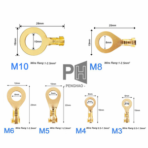 Cosses <span class=keywords><strong>de</strong></span> câble en or et en laiton professionnelles OEM, pièces à sertir, M3-M10, pour connexions <span class=keywords><strong>de</strong></span> fils électriques à vis robustes - Product Image 4