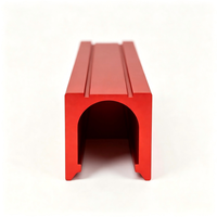 Custom CNC Milling Aluminum Extrusion Profile,.Red Anodized U-Groove Aluminum Bar for Automation Equipment