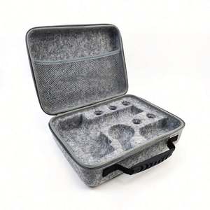 Bolsa de transporte personalizada a prueba de olores de tela de fieltro para pistola de masaje de percusión muscular, estuche rígido mini de EVA para pistola de masaje - Product Image 3