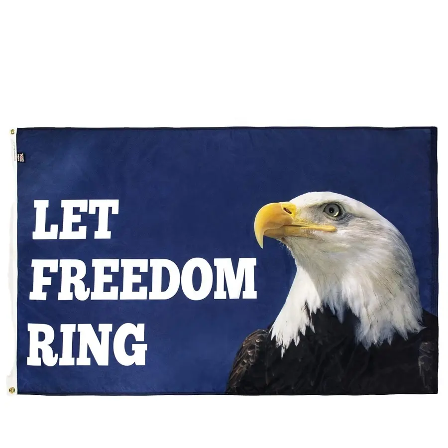 حلقة من Let Freedom على شكل علم مزخرف من البوليستر بمقاس 3×5