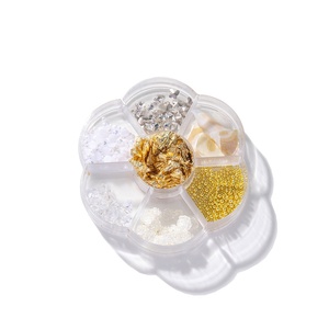 7 Rejillas de Adornos para Uñas de Metal Mixto con Formas de Mariposa, Concha y Corazón, y Bolas de Acero, Accesorios Talismán para Suministros de Arte de Uñas - Product Image 5