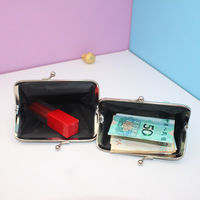 Dompet Mini Berkilau dengan Gesper Logam, Hadiah Promosi 2026, Dompet Kartu Kulit PU Aplikasi Bunga untuk Wanita, Tas Koin Portabel Kecil 4 Inci