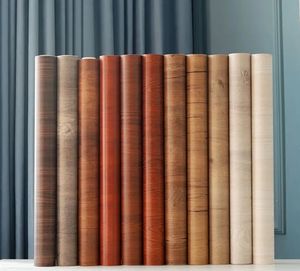 Grano de madera DIY muebles pegatinas de pared impermeables autoadhesivas PVC <span class=keywords><strong>armario</strong></span> <span class=keywords><strong>papel</strong></span> tapiz decoración de grano de madera película protectora - Product Image 5