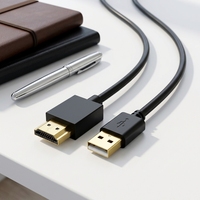 Câble d'alimentation HDMI mâle vers USB Type A mâle, plaqué or, gaine en PVC, pour répartiteur HDMI, extension, boîtier TV, longueur personnalisable