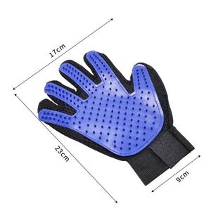Gant de massage pour animaux de compagnie 6020, bleu, polyester, main droite/gauche, pour toilettage de chats et chiens - Product Image 2