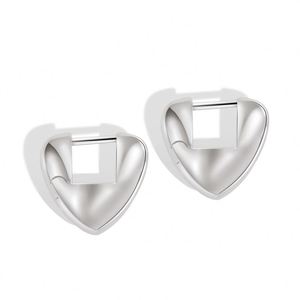 Dylam Dainty Collection Rhodium Plated <b>Sterling</b> <b>Silver</b> Fancy Shape <b>Stud</b> <b>Earrings</b> Made with 925 <b>Sterling</b> <b>Silver</b> - Product Image 1