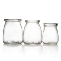 Tasse à dessert 100ml 150ml 200ml avec couvercle Bouteille de yaourt Pot à pouding en verre Bouteille de lait