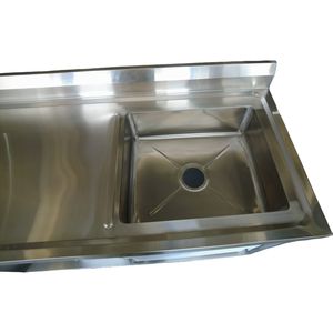 VICTORY KITCHEN Évier industriel à cuvette unique Évier de poste de travail en acier inoxydable avec armoire avec porte coulissante pour hôpital - Product Image 6