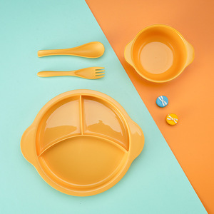 4PCS Modern Children's Plats Plats Set Four Quantitative Breakfast Grid Plate for Baby's Complementary Food Eating Weight Loss - Product Image 4