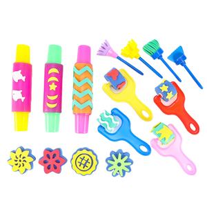 EDUSense絵画ツール描画ツールセット子供学習ダイイスポンジアート用品ブラシカスタマイズ感覚教育玩具 - Product Image 1