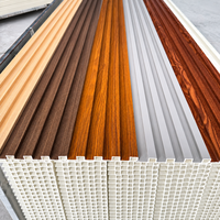 Panel de Pared Acanalado WPC, Alternativa de Madera en PVC 3D, Paneles de Plástico para Interiores Comerciales/Cocina/Gimnasio, Estilo Moderno Chino