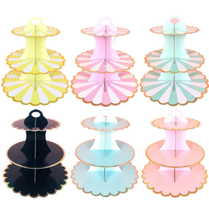 Soporte de Papel para Cupcakes y Postres de 3 Niveles, Exhibidor para Fiestas de Cumpleaños, Bodas, Decoración para Fiestas Infantiles - Product Image 1