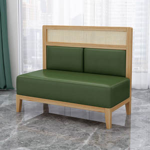 Mesas y Sillas de Diseño Moderno para Restaurantes Comerciales, Sofá de Cabina para Casa de Té, para Cadenas de Restaurantes de Comida Japonesa, Muebles de Madera Maciza y Ratán - Product Image 6