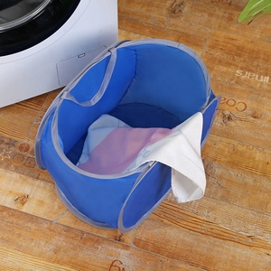 Cestas de lavandería de malla de poliéster plegables portátiles grandes, caja de almacenamiento de ropa sucia con logotipo personalizado para Hotel, hogar o uso de viaje - Product Image 3