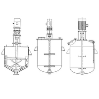200L 500L 1000L 2000L 20KL 30KL acier inoxydable chauffé refroidissement veste grattoir mélange chimique réservoir pression mélange réservoir navire