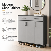 Meuble à chaussures pour entrée de maison, Nouveauté 2025, Style Crème, Meuble de couloir, Hall d'entrée, Couloir, Étagère à chaussures d'intérieur