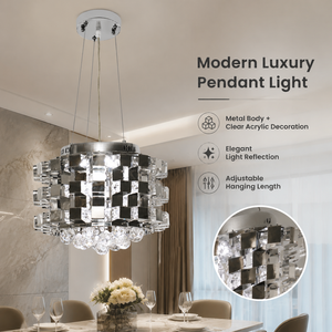 Lámpara de araña moderna de metal de lujo, LED tricolor, altura ajustable, para comedor, sala de estar, decoración interior del hogar - Product Image 2