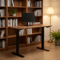 Bureau d'ordinateur électrique en bois à double moteur, ergonomique, réglable en hauteur, pour le travail assis-debout, mobilier de bureau à domicile