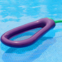 Flotteur gonflable en PVC en forme d'aubergine - Échantillons personnalisés de motifs pizza et ananas arc-en-ciel fabriqués en Chine